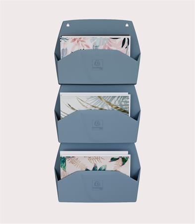 Nástenný organizér, 1 priehradka, ležatý, 38,2x28,9x7,2 cm, EXACOMPTA "Autentik", modro si 2