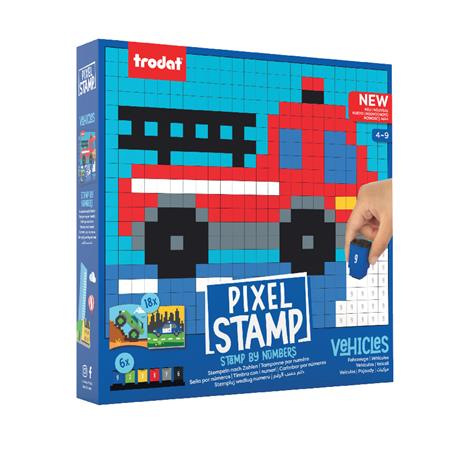 Kreatívna sada, zošit s pečiatkami, TRODAT "Creativ Pixelstamp", vozidlá 1