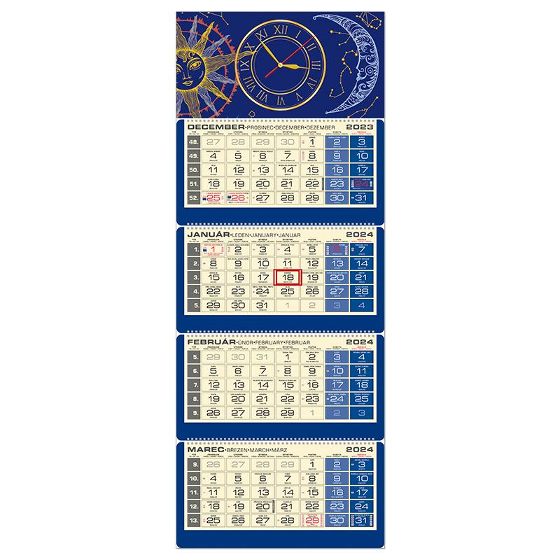 Plánovací kalendár LUXUS 4M modrý 2024