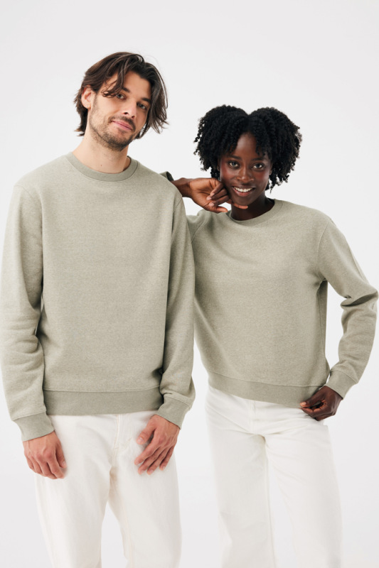 IQONIQ Toria Unisex mikina s okrúhl. výstrihom z rec. bavlny light heather green XS 15