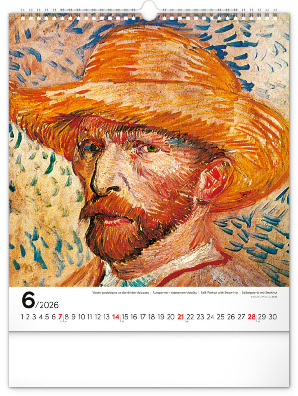 NOTIQUE Nástenný kalendár Vincent van Gogh 2026, 30 x 34 cm 6