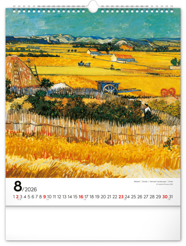 NOTIQUE Nástenný kalendár Vincent van Gogh 2026, 30 x 34 cm 8