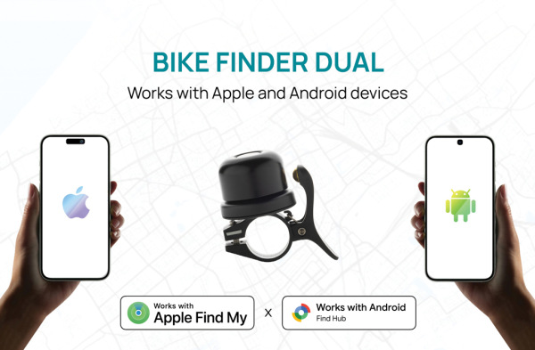 Bike Finder Dual zvonček na bicykel s glob. sledovaním čierna 9