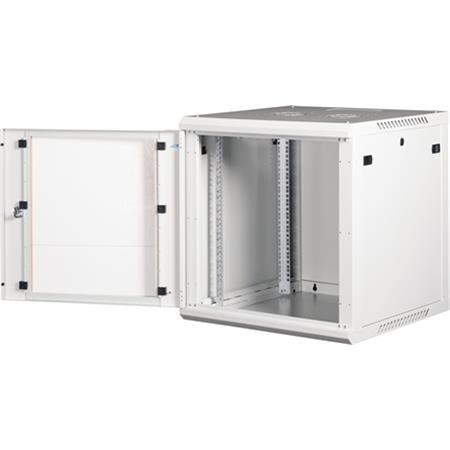 Rack skriňa, nástenná, 19", 12U, v demonte, LANDE "PROlineB", sivá 3