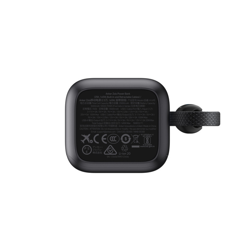 Anker powerbanka 25 000 mAh 165 W so zabud. zasúvacím káblom sivá 7