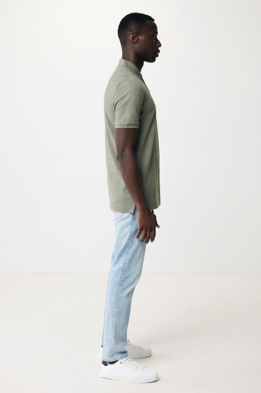 Polo tričko IQONIQ Yosemite z recykl. bavlny heather green XXS 9