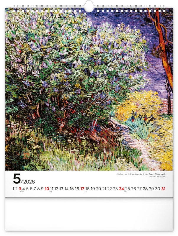 NOTIQUE Nástenný kalendár Vincent van Gogh 2026, 30 x 34 cm 5