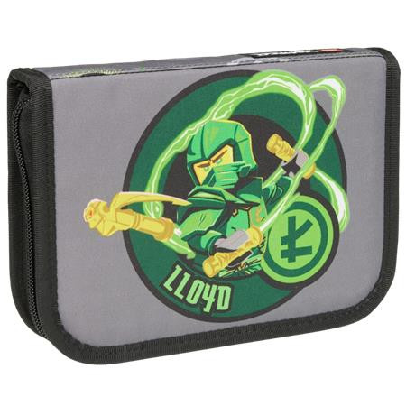 Peračník, s chlopňami, na zips, plný, LEGO "Ninjago Elemental Master of Energy", sivý, vzo