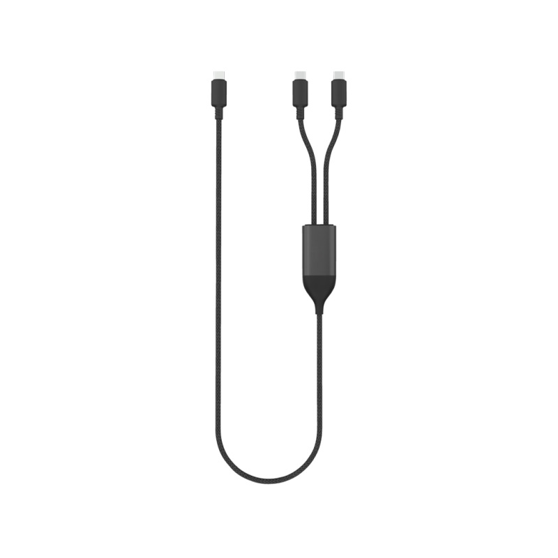 Terra 100W RCS kábel s duálnym USB-C výstupom čierna