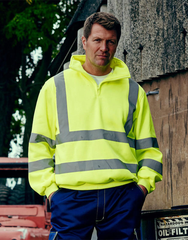 Fluo fleecová mikina s 1/4 zipsom