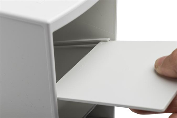 Stolový organizér, multifunkčný, 4 priehradky, 8x23x11 cm, EXACOMPTA "Autentik", biele 8