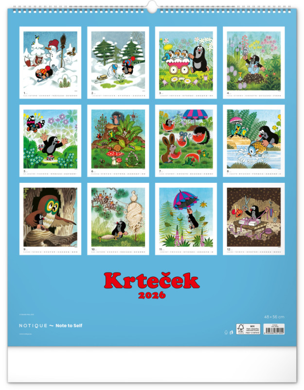 NOTIQUE Nástenný kalendár Krtko 2026, 48 x 56 cm 13