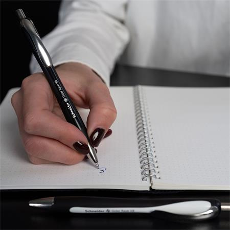 Guľôčkové pero, 0,7 mm, stláčací mechanizmus, SCHNEIDER "Slider Rave XB", čierne, modré 6