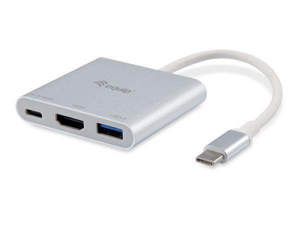 Adaptér, USB-C-HDMI/USB-A/USB-C, EQUIP