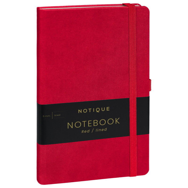 NOTIQUE Notes Červený, linajkovaný, 13 x 21 cm