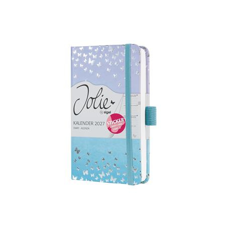 Diár, A6, týždenný, 2027, tvrdá obálka, SIGEL "Jolie", Butterfly Confetti Sky 2