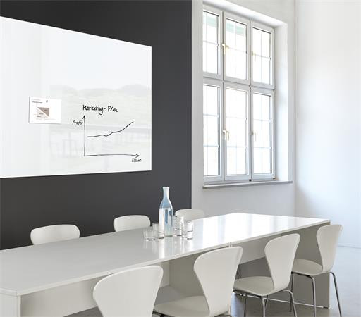 Magnetická sklenená tabuľa, 150x100 cm, SIGEL " Artverum®", biela 4