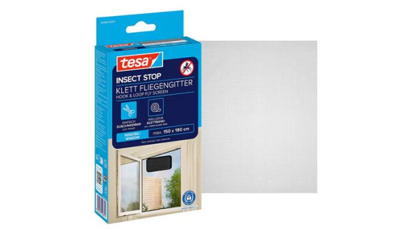 Sieťka na okno, proti hmyzu, suchý zips, 1,5 x 1,8 m, TESA® "Insect Stop", antracitová 1