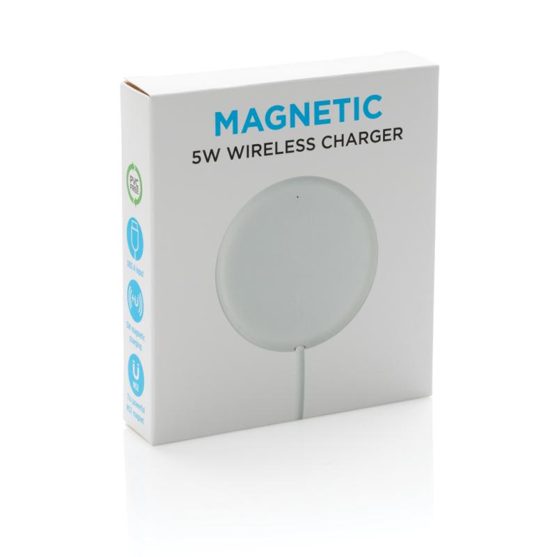 Magnetická bezdrôtová nabíjačka 5W biela 10