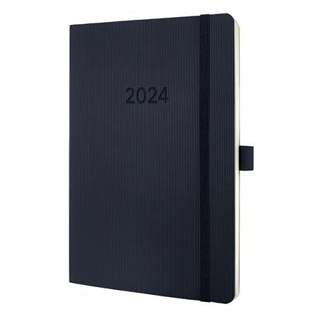 Zápisník, A5, týždenný, 2024, mäkký obal, SIGEL "Conceptum", čierna