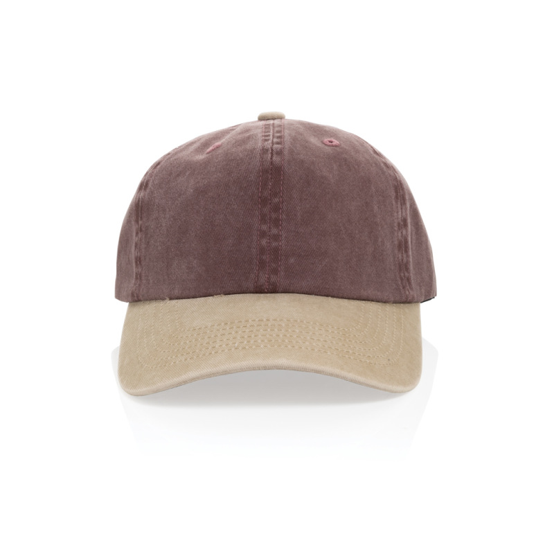 Dvojfarebná šiltovka BEAU AWARE™ Washed, 6 panelov, 270 g/m² maroon 3