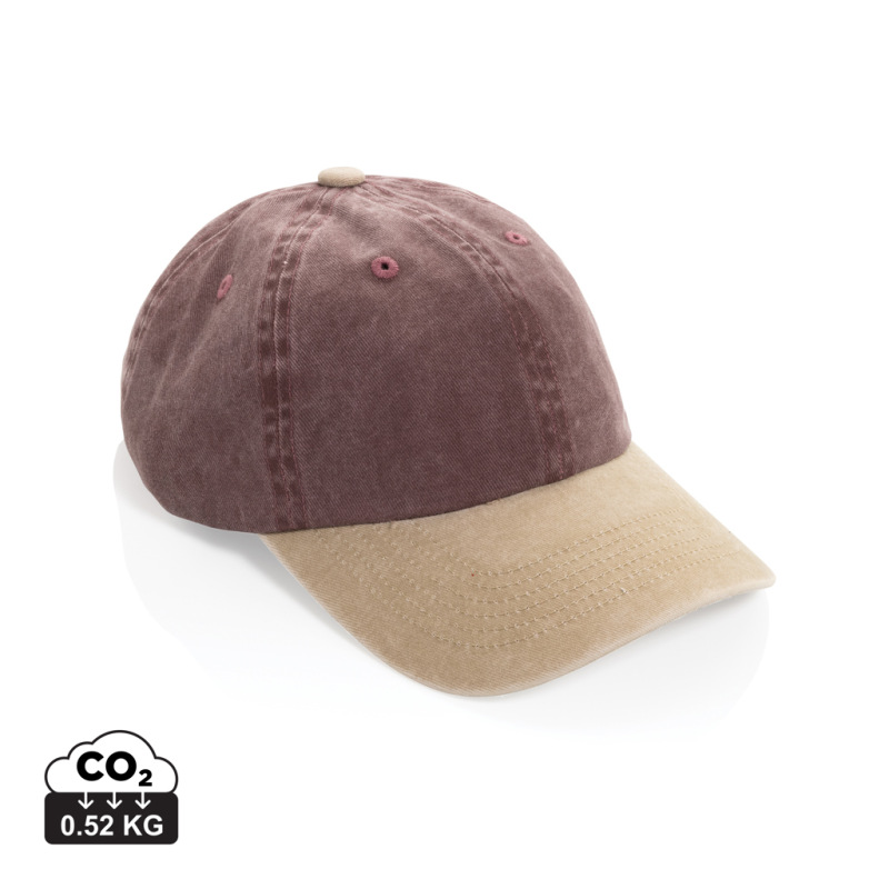 Dvojfarebná šiltovka BEAU AWARE™ Washed, 6 panelov, 270 g/m² maroon