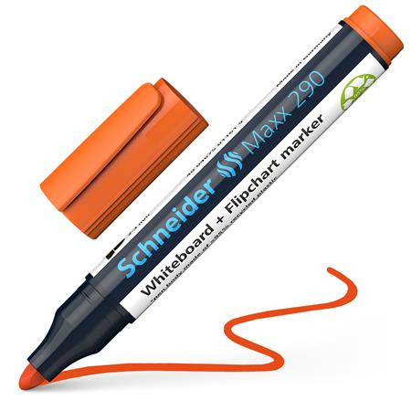 Popisovač na tabule a flipchart, 2-3 mm, kužeľový hrot, SCHNEIDER "Maxx 290", oranžová 2