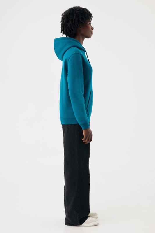 IQONIQ Joshua Unisex mikina s kapucňou z rec. bavlny dark teal S 13