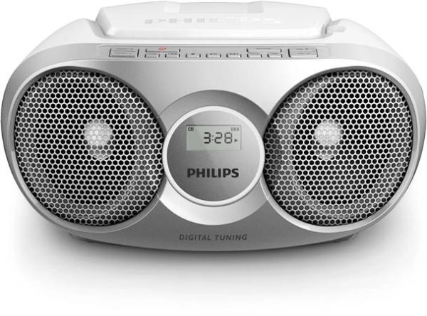 Rádio, s CD prehrávačom, PHILIPS "AZ215", strieborné