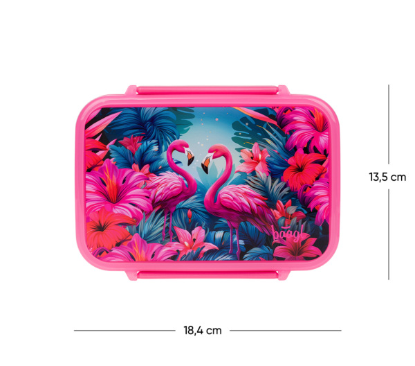 BAAGL Box na desiatu s priehradkami Flamingo 3