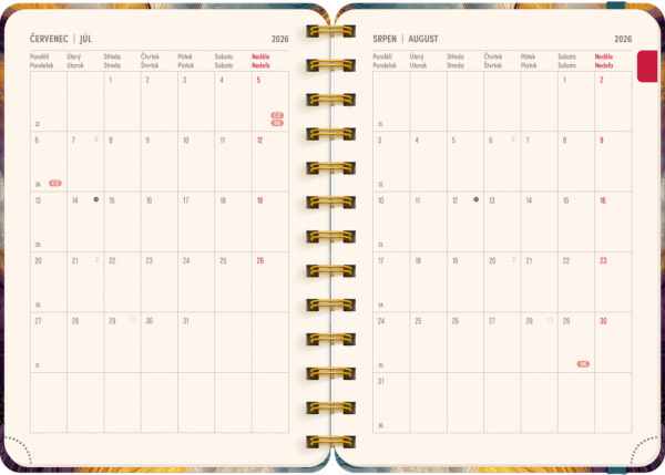 NOTIQUE Špirálový 18-mesačný diár Petito – Farebný achát 2026/2027, 13 x 18 cm 3