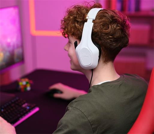 Slúchadlá, s mikrofónom, gaming, TRUST "GXT415 Zirox", biela 5