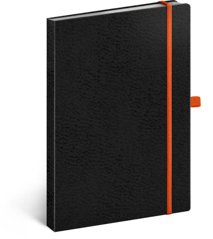 NOTIQUE Notes Vivella Classic čierny/oranžový, bodkovaný, 15 x 21 cm