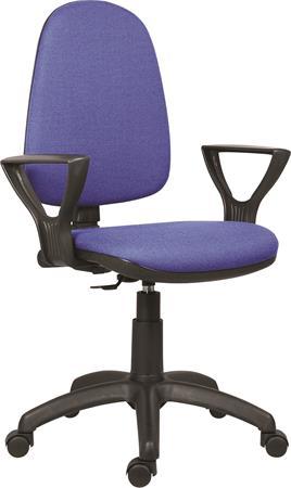 . Kancelárska stolička, čalúnená, LX opierky rúk, "Megane", modrá-čierna