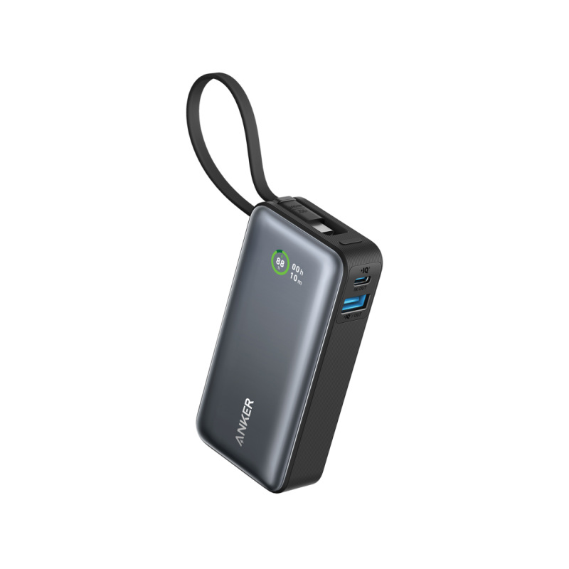 Anker Nano Power Bank 30 W so zabudovaným USB-C káblom čierna
