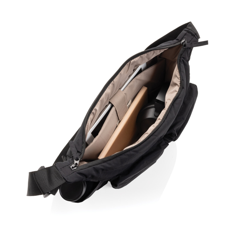 KENTO URBAN RCS polstrovaná crossbody taška z rec. Nylonu čierna 4