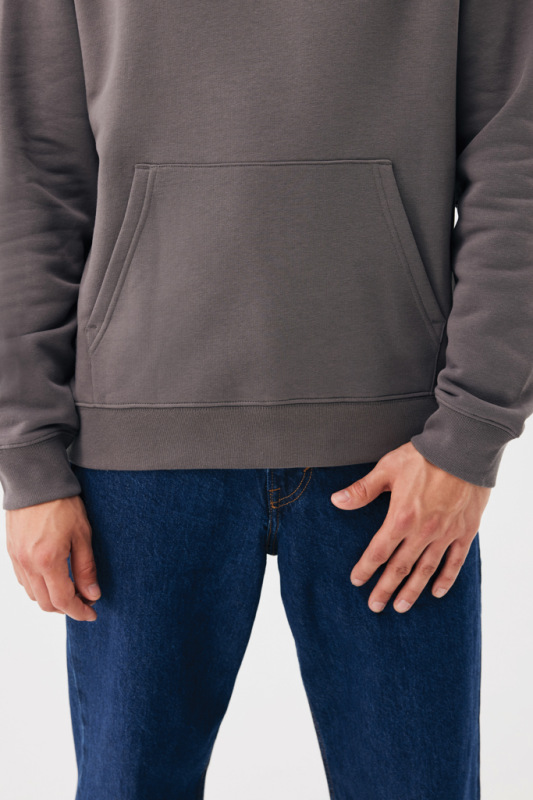 IQONIQ Joshua Unisex mikina s kapucňou z rec. bavlny antracitová L 15