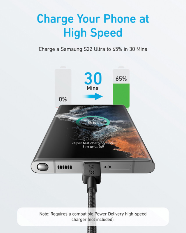 Anker USB-C na USB-C kábel 1,8 m 60 W sivá 5