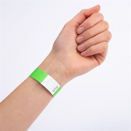 Identifikačný náramok, odolný proti roztrhnutiu,, 265x19 mm, AVERY ZWECKFORM "Tyvek", zele 5