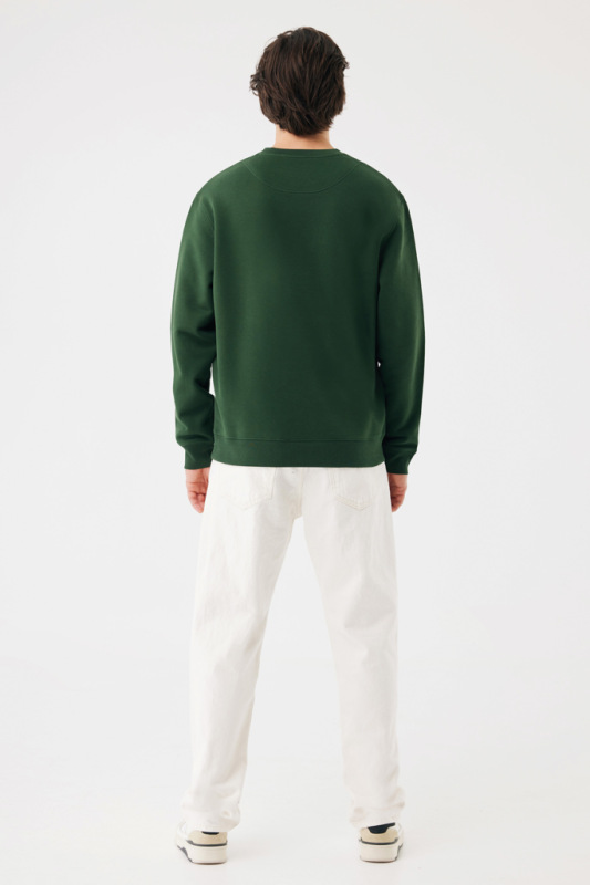 IQONIQ Toria Unisex mikina s okrúhl. výstrihom z rec. bavlny forest green XS 7