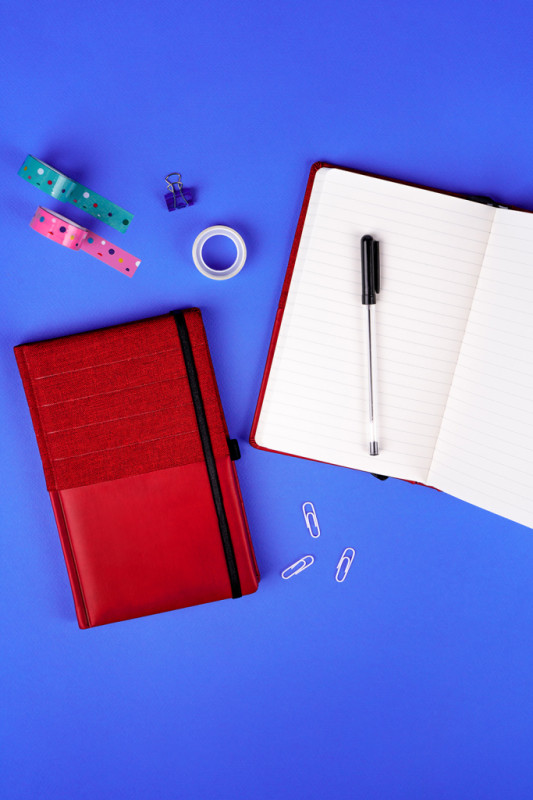 NOTIQUE Notebook Skiver, červenovínový, linajkovaný, 13 x 21 cm 5