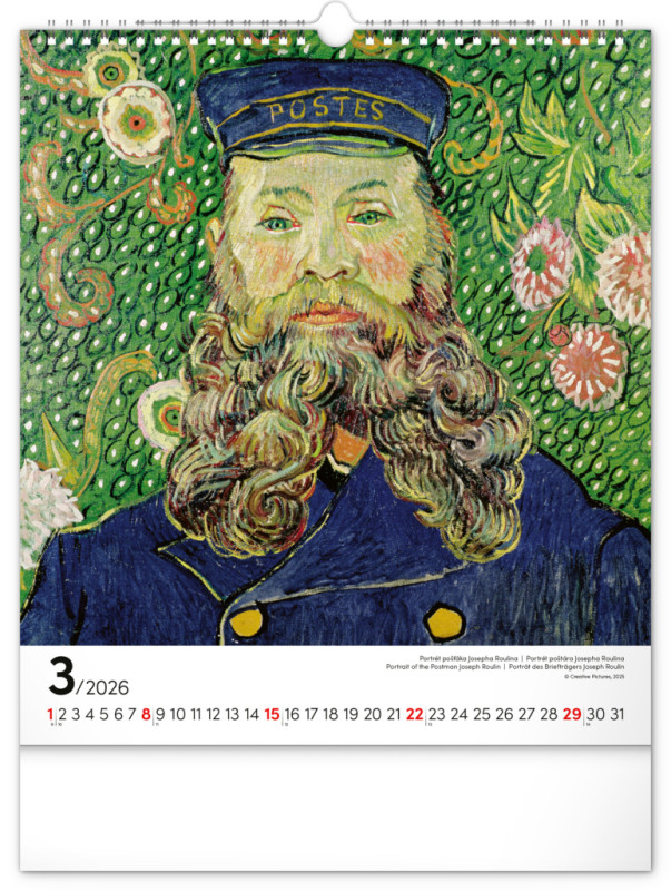 NOTIQUE Nástenný kalendár Vincent van Gogh 2026, 30 x 34 cm 3