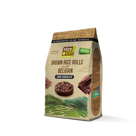 Ryžové chipsy, 50 g, RICE UP, horká čokoláda