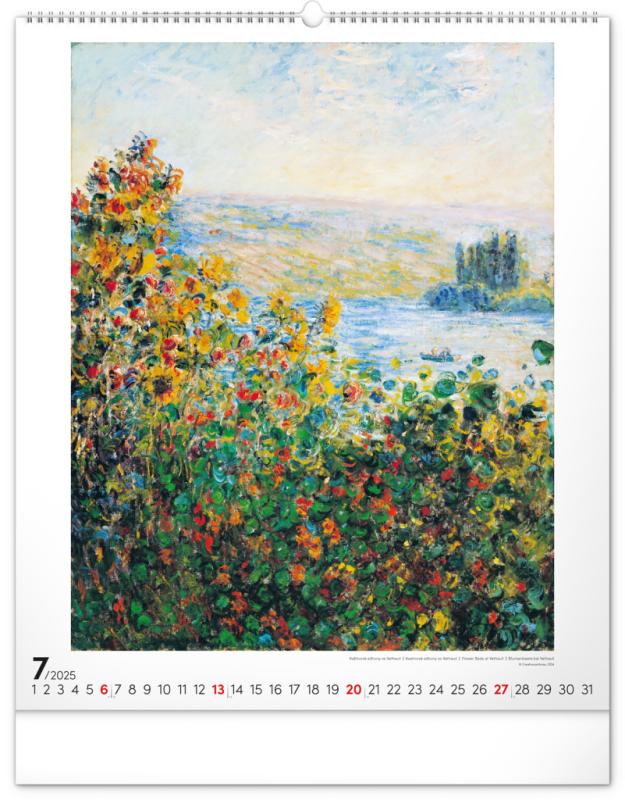 Nástenný kalendár Claude Monet 2025, 48 × 56 cm