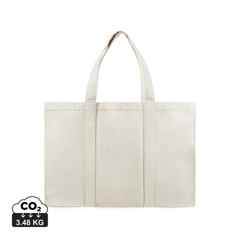 Maxi tote bag VINGA Hilo z recykl. canvas AWARE™ off white