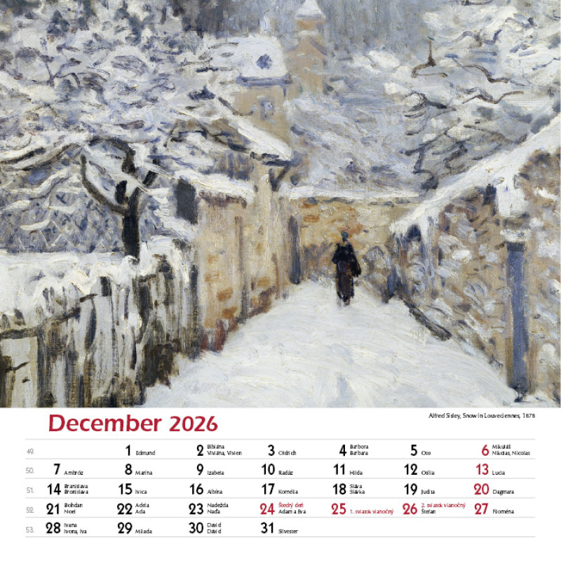 Nástenný kalendár Impresionisti 2026 12