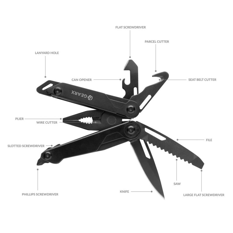 Multitool s kliešťami Gear X čierna 3