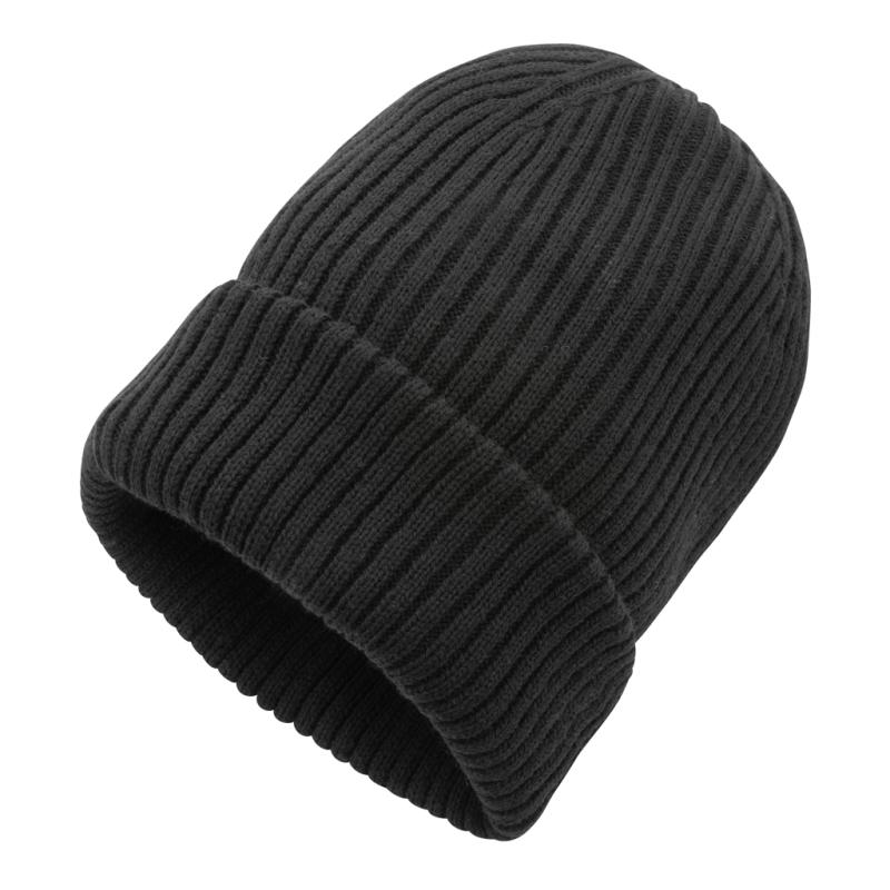 Dvojito pletená beanie čapica Impact z Polylana® AWARE™ čierna 3