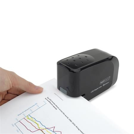 Zošívačka, 26/6, 15 listov, elektrická, s USB nabíjačkou, RAPESCO "626EL", čierna 4