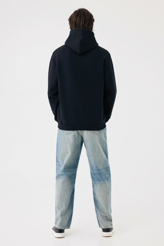IQONIQ Joshua Unisex mikina s kapucňou z rec. bavlny čierna 4XL 10
